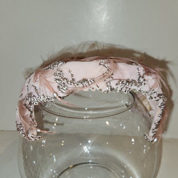 Vintage Hat with Net, Feathers, Beads *AS IS READ* main image 5
